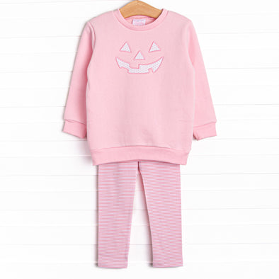 Cozy Carving Applique Legging Set, Pink