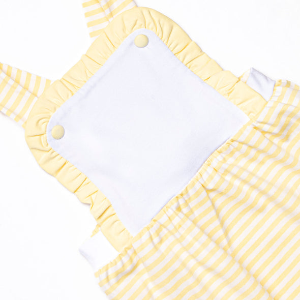 Claire Ruffle Sunsuit, Yellow Stripe