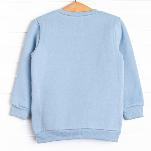 Cozy Carving Applique Sweatshirt, Blue