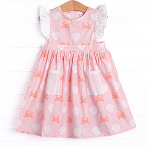 Quilted Crabs Dress, Pink