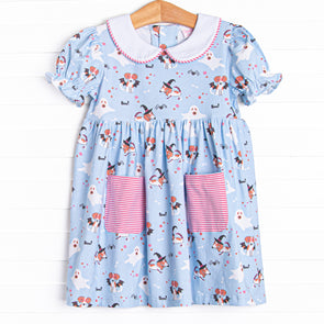 Boos and Barks Dress, Blue