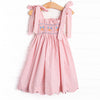 Coral Reef Crab Smocked Dress, Pink