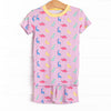 Dino Dreams Bamboo Pajama Short Set, Pink