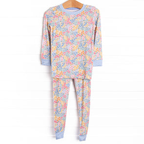 Island Blooms Bamboo Pajama Set, Blue