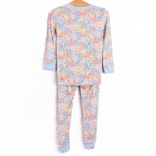 Island Blooms Bamboo Pajama Set, Blue