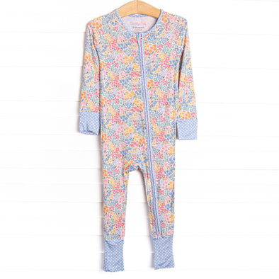 Island Blooms Bamboo Zippy Pajama, Blue