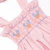 Coral Reef Crab Smocked Dress, Pink