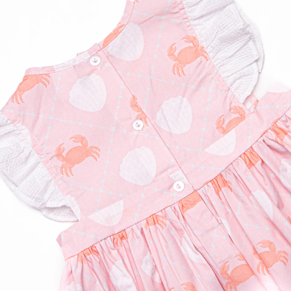 Quilted Crabs Dress, Pink