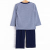 Evan Pant Set, Navy Stripe