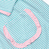 Amelia Ruffle Dress, Pink and Mint Stripe