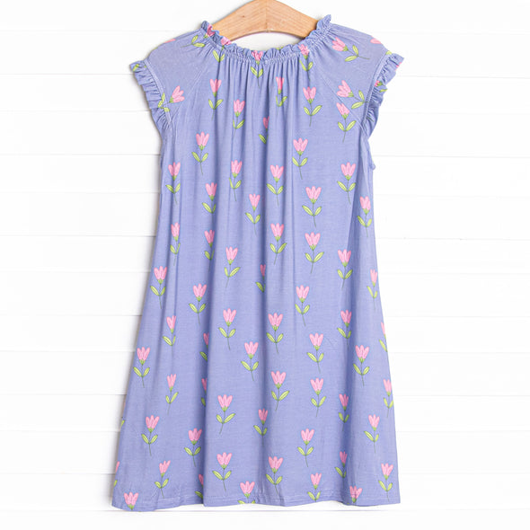 Tulip Blooms Bamboo Night Gown, Purple