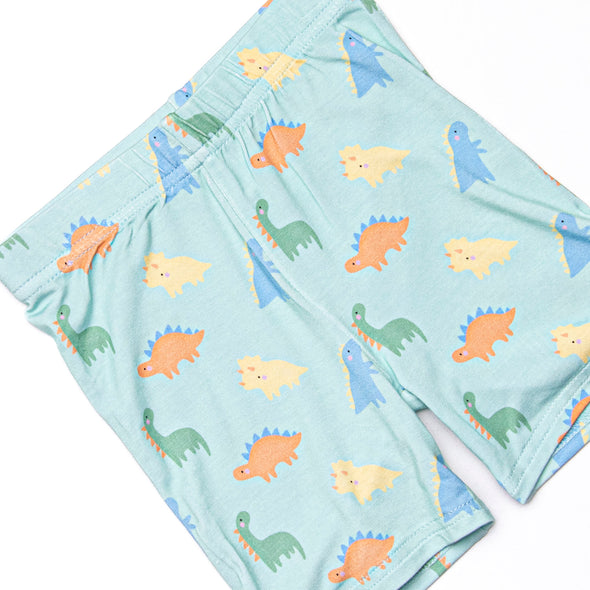 Dino Dreams Bamboo Pajama Short Set, Green