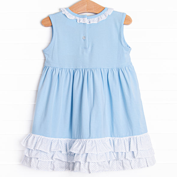 Three Princess Applique Dress, Blue