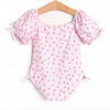 Cherry Sweet Puff Sleeve One Piece, Pink