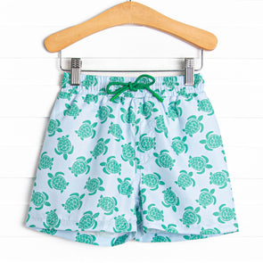 Tide Pool Turtles Swim Trunks, Blue