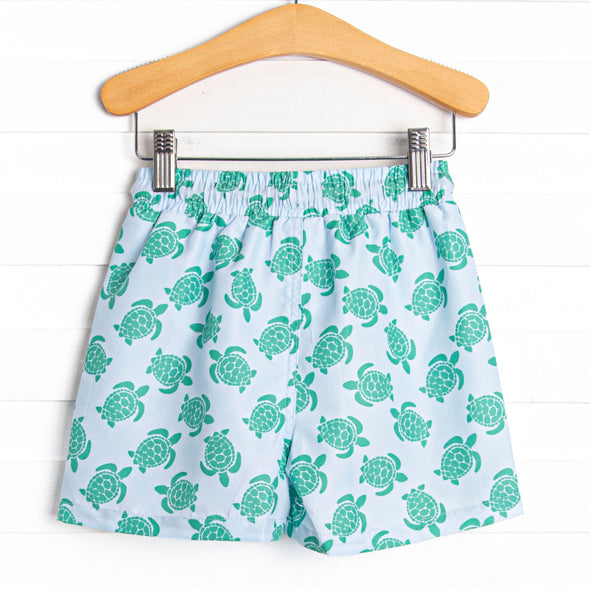 Tide Pool Turtles Swim Trunks, Blue