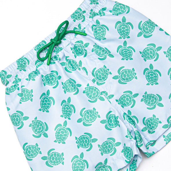 Tide Pool Turtles Swim Trunks, Blue