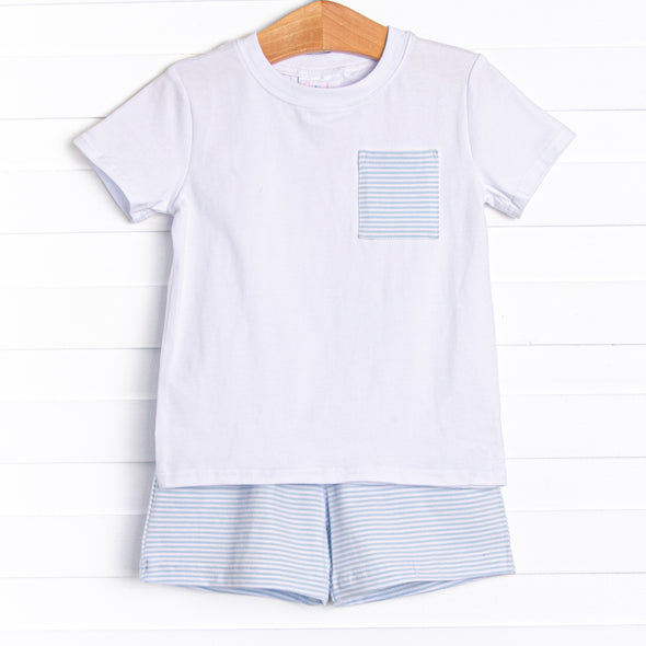 Evan Short Set, Sky Blue Stripe