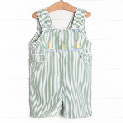 Bayside Boats Embroidered Jon Jon, Green