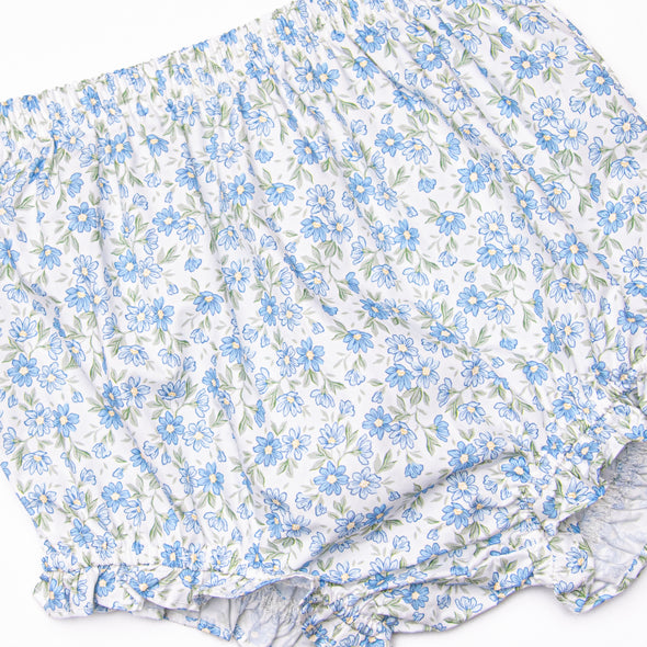 Blue Berry Blooms Diaper Set, Blue