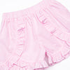 Fall Football Smocked Ruffle Short Set, Pink