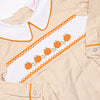 Pumpkin Vines Smocked Boy Bubble, Tan