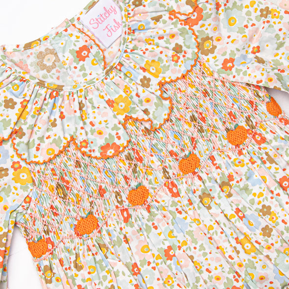 Pumpkin Bed Blooms Smocked Dress, Pink