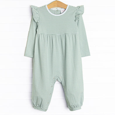 Gracie Romper, Sage Stripe