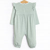 Gracie Romper, Sage Stripe