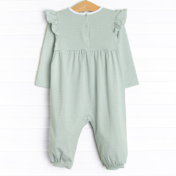 Gracie Romper, Sage Stripe