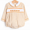 Pumpkin Vines Smocked Boy Bubble, Tan