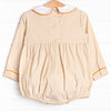 Pumpkin Vines Smocked Boy Bubble, Tan