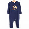 Hillside Hunt Applique Romper, Navy