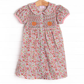 Floral Festival Smocked Dress, Pink