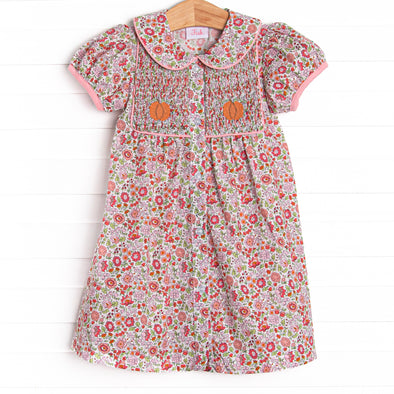 Floral Festival Smocked Dress, Pink