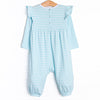 Gracie Romper, Aqua Stripe