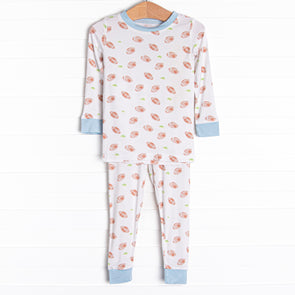 Touchdown Time Bamboo Pajama Set, Blue