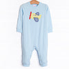 In the Clouds Applique Romper, Blue