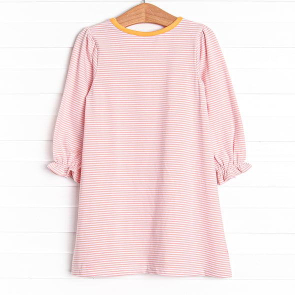 Lil' Pumpkin Embroidered Dress, Pink