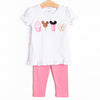 Magical Snacks Applique Legging Set, Pink