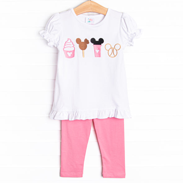 Magical Snacks Applique Legging Set, Pink