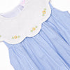 Dew Drop Daisies Embroidered Bubble, Blue