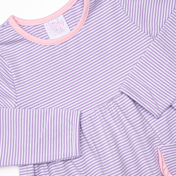 Amelia Dress, Purple Stripe