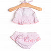 Strawberry Seersucker Smocked Bikini, Pink