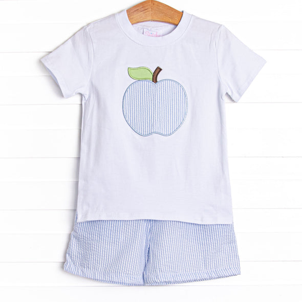 Top of Class Cutie Applique Short Set, Blue