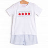 Bunch of Apples Smocked Short Set, Blue