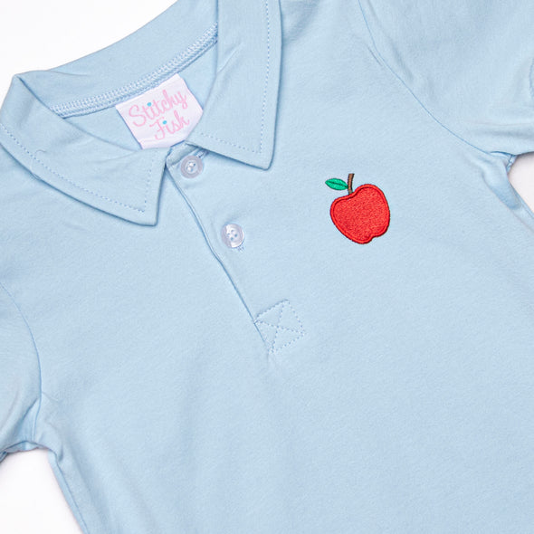 A is for Apple Applique Top, Blue