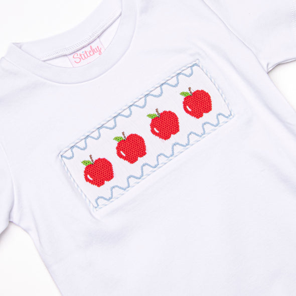 Bunch of Apples Smocked Short Set, Blue