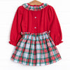 Home for the Holiday's Smocked Skirt Set, Red