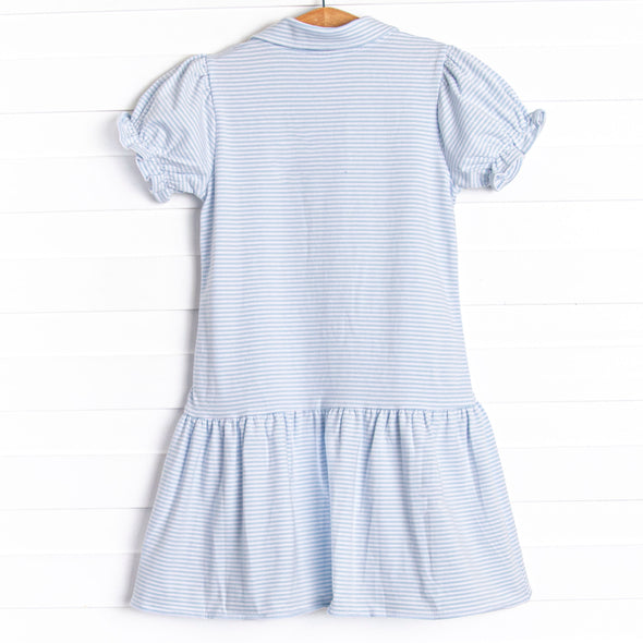 Daddy's Caddy Embroidered Dress, Blue